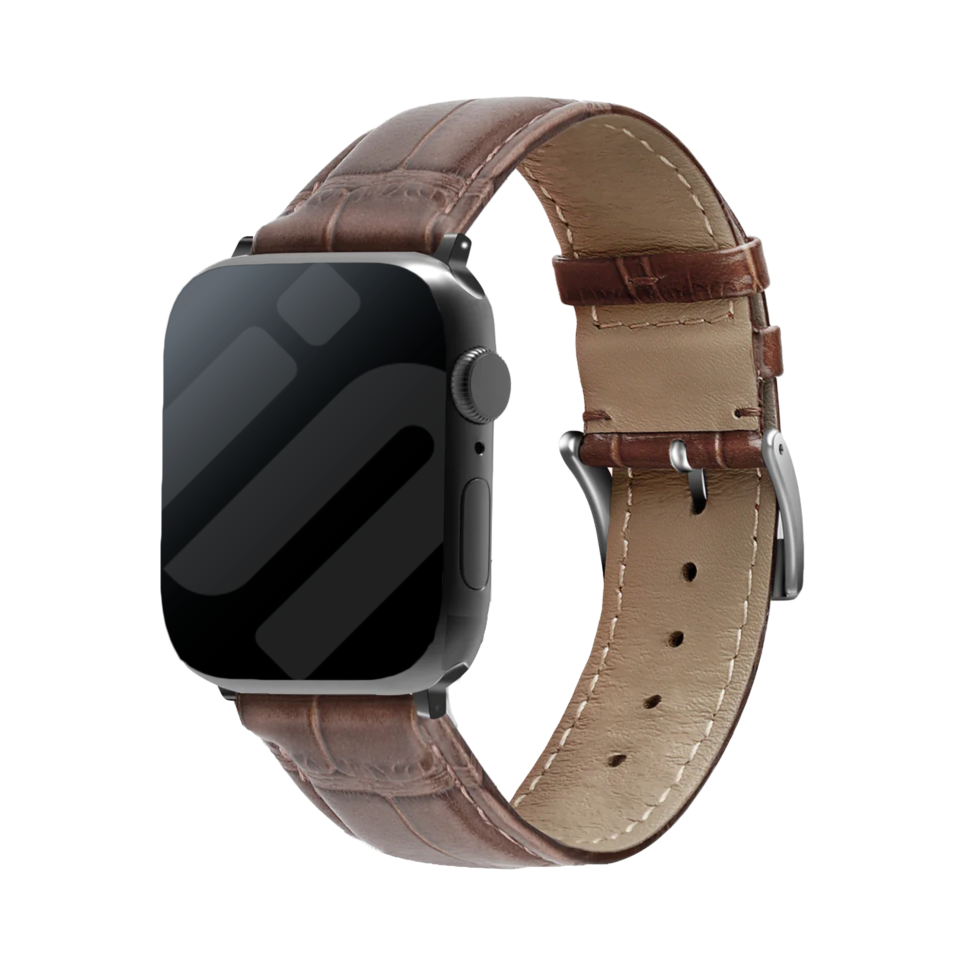 Apple Watch bőrszíj krokodilmintás barna