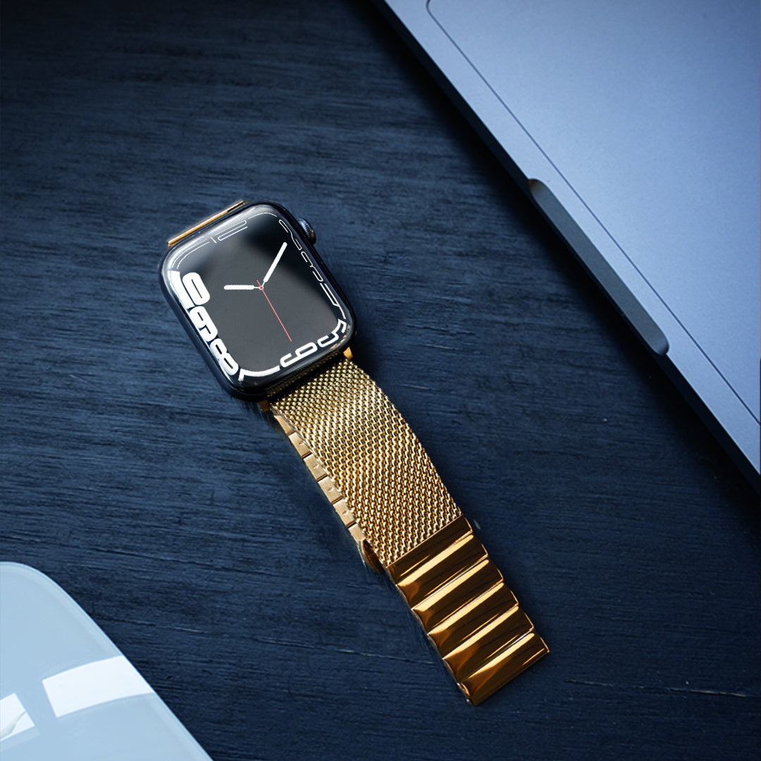 Apple Watch arany rozsdamentes acél milánói szíj prémium