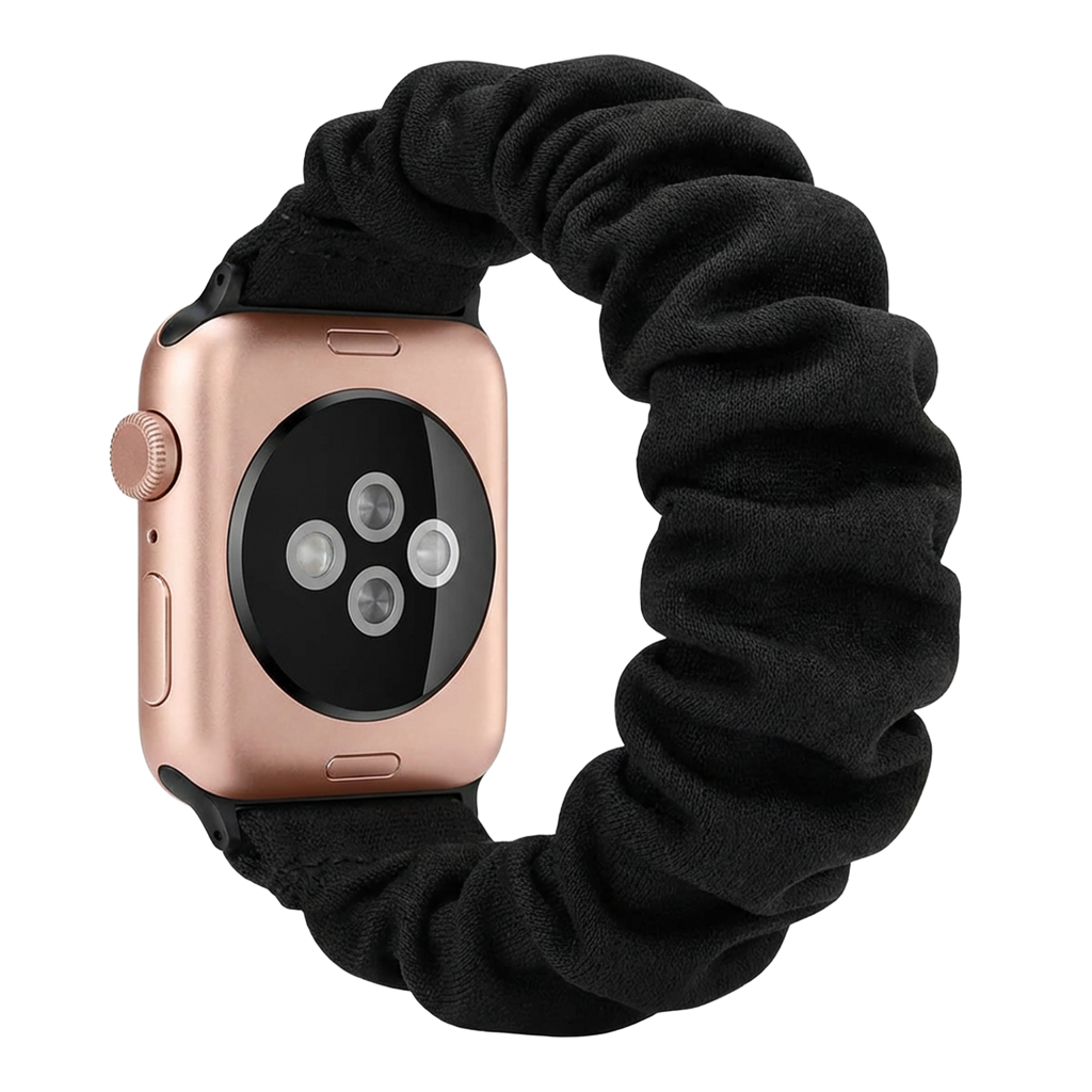 Apple Watch Scrunchie szíj fekete színben Apple Watch-hoz