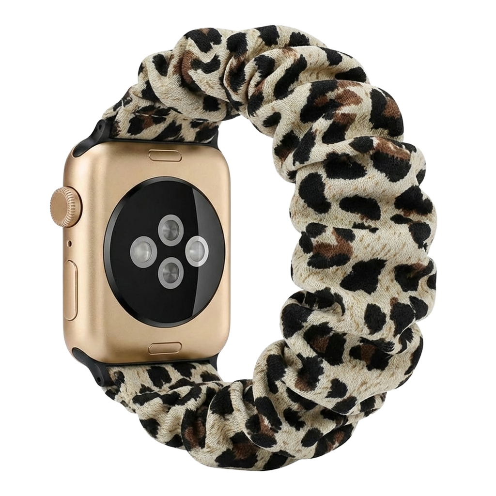 Apple Watch Scrunchie szíj leopárdmintás kiegészítő