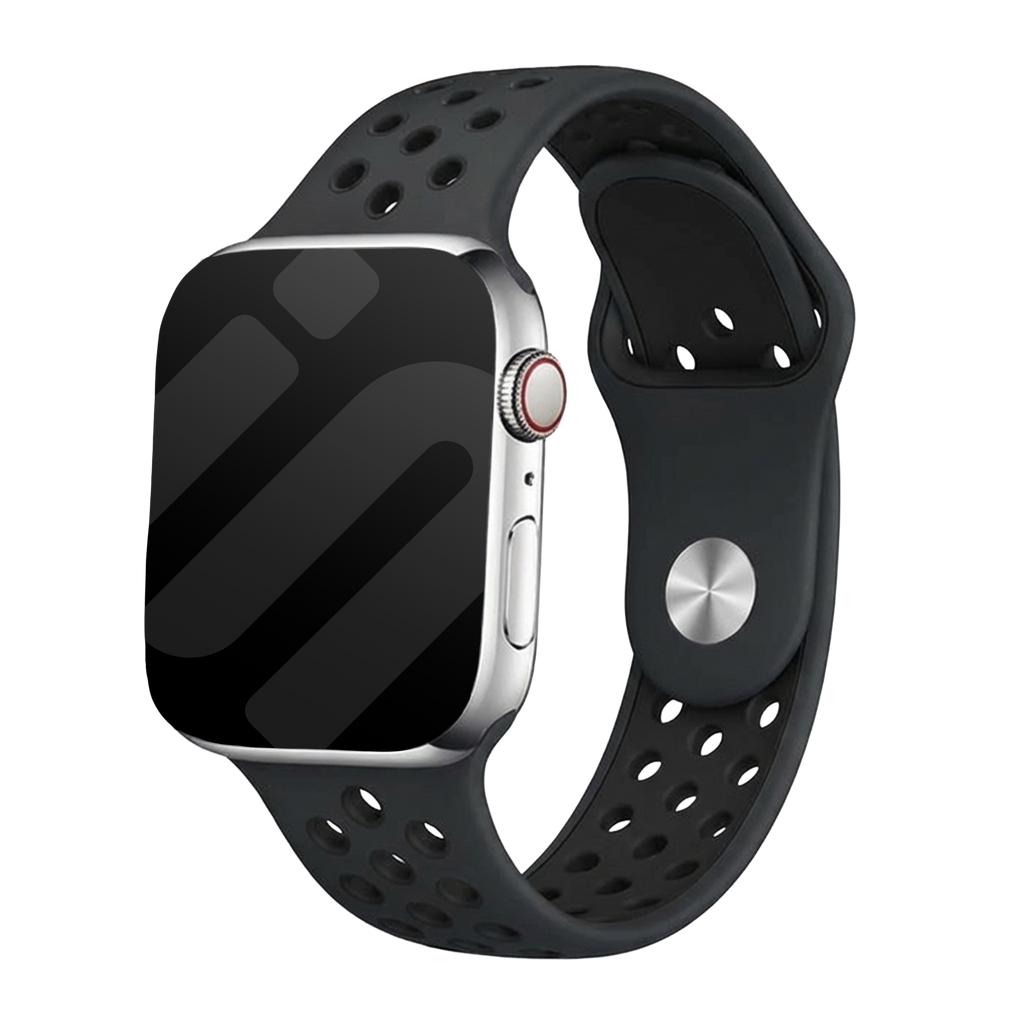 Apple Watch sport szíj sötétszürke és fekete aktív életmódhoz