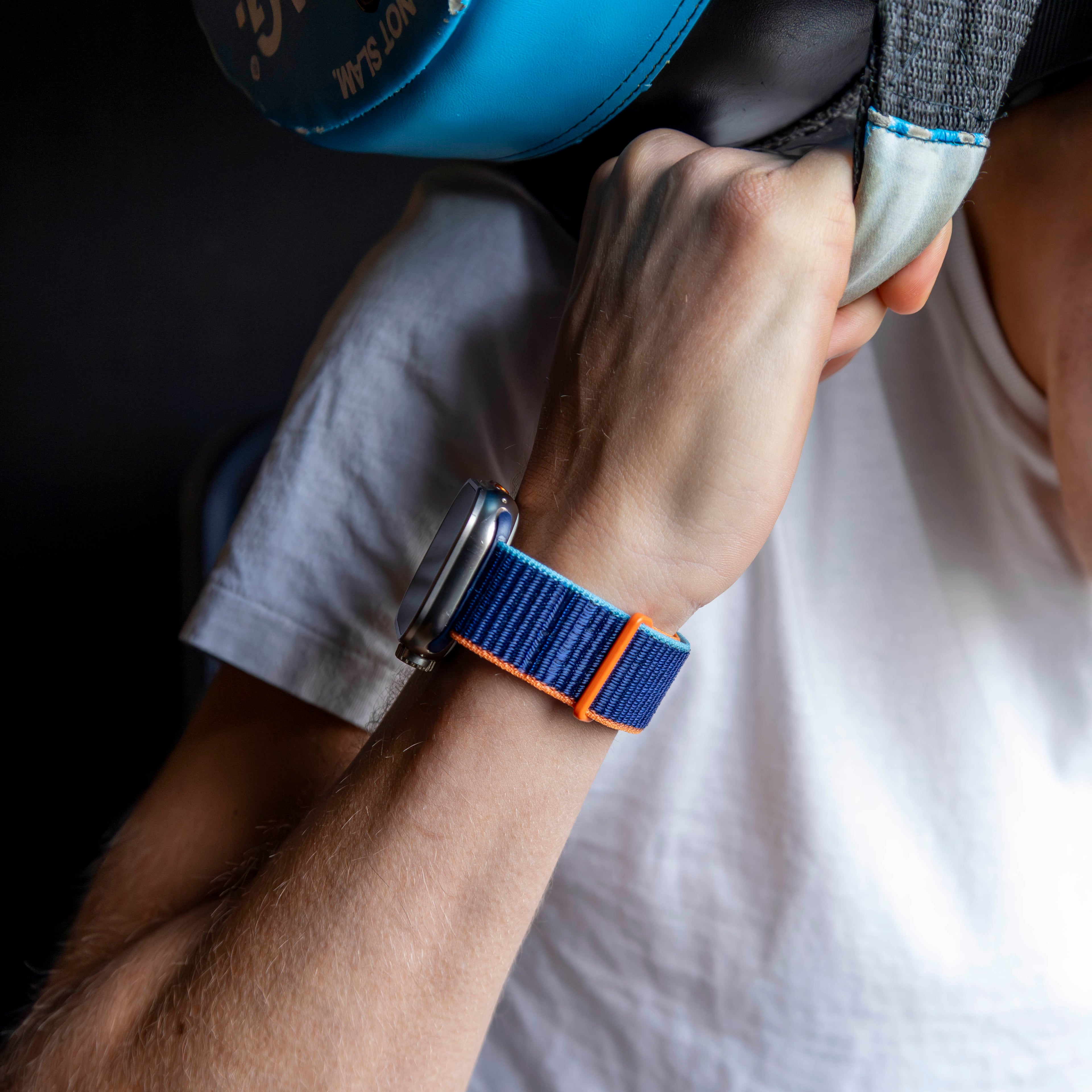 Klasszikus Apple Watch nylon szíj sötétkék színben