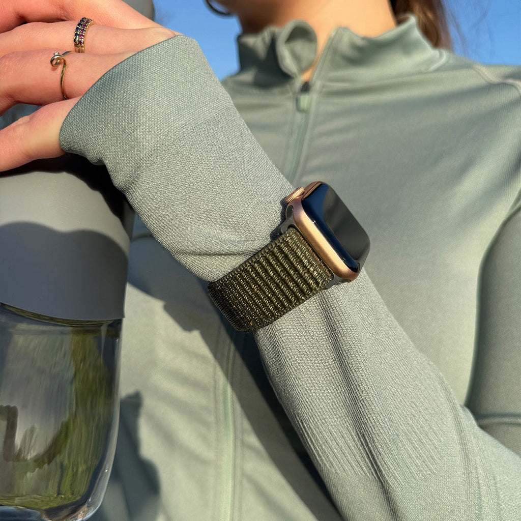 Apple Watch Nylon Loop Strap For Army Green Colorway