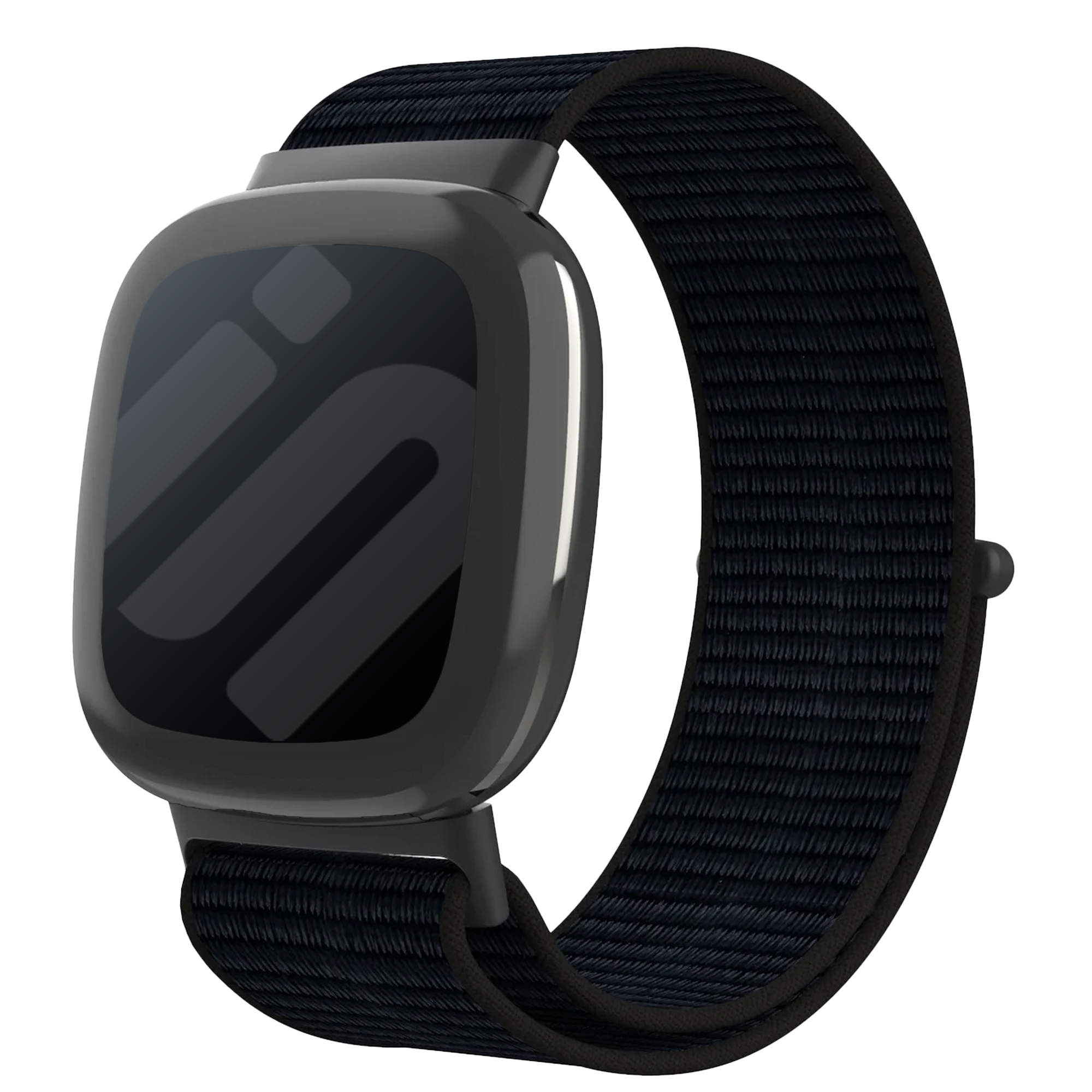 Fekete nejlon szíj Fitbit Versa 4 okosóra szíjhoz
