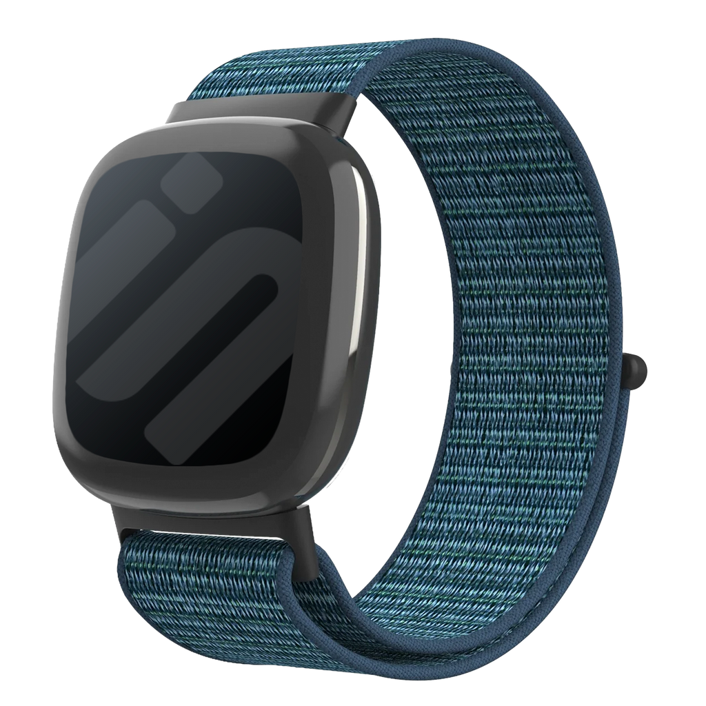 Kék nejlon szíj Fitbit Versa 4 okosóra szíjhoz