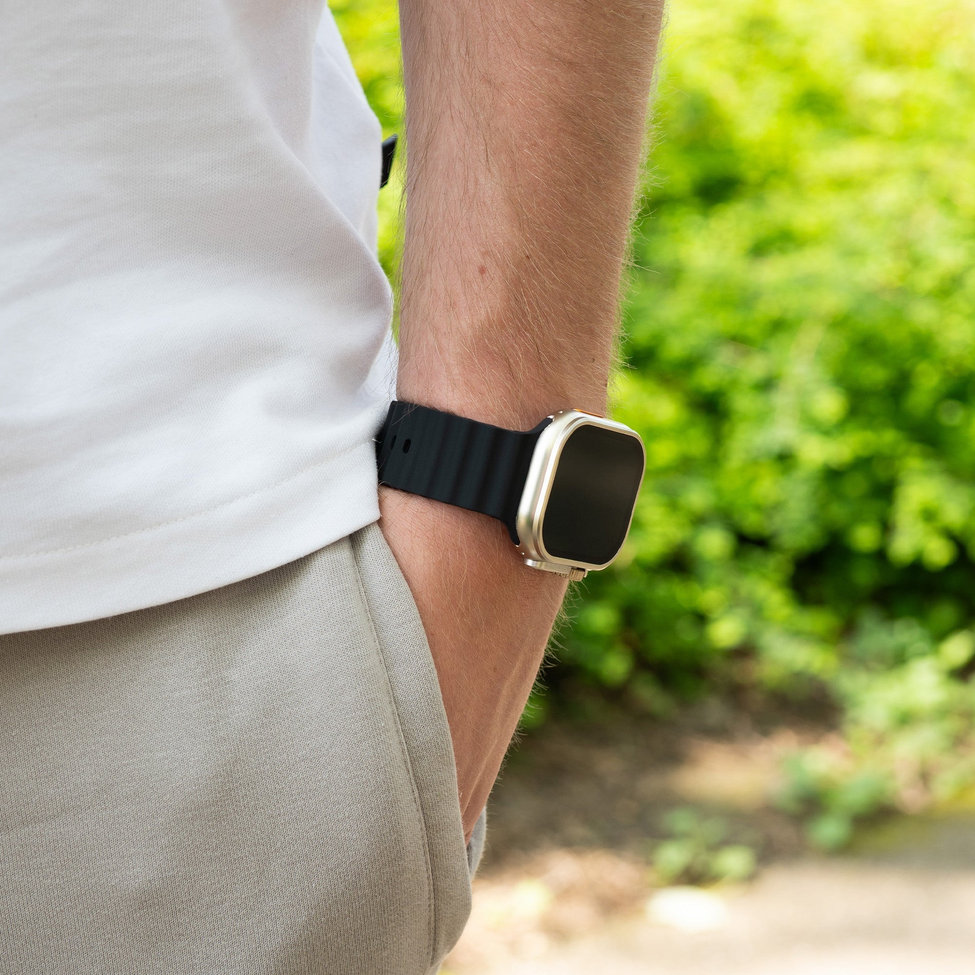 Bandz Ocean szíj Apple Watch-hoz fekete színű kiegészítő szíj