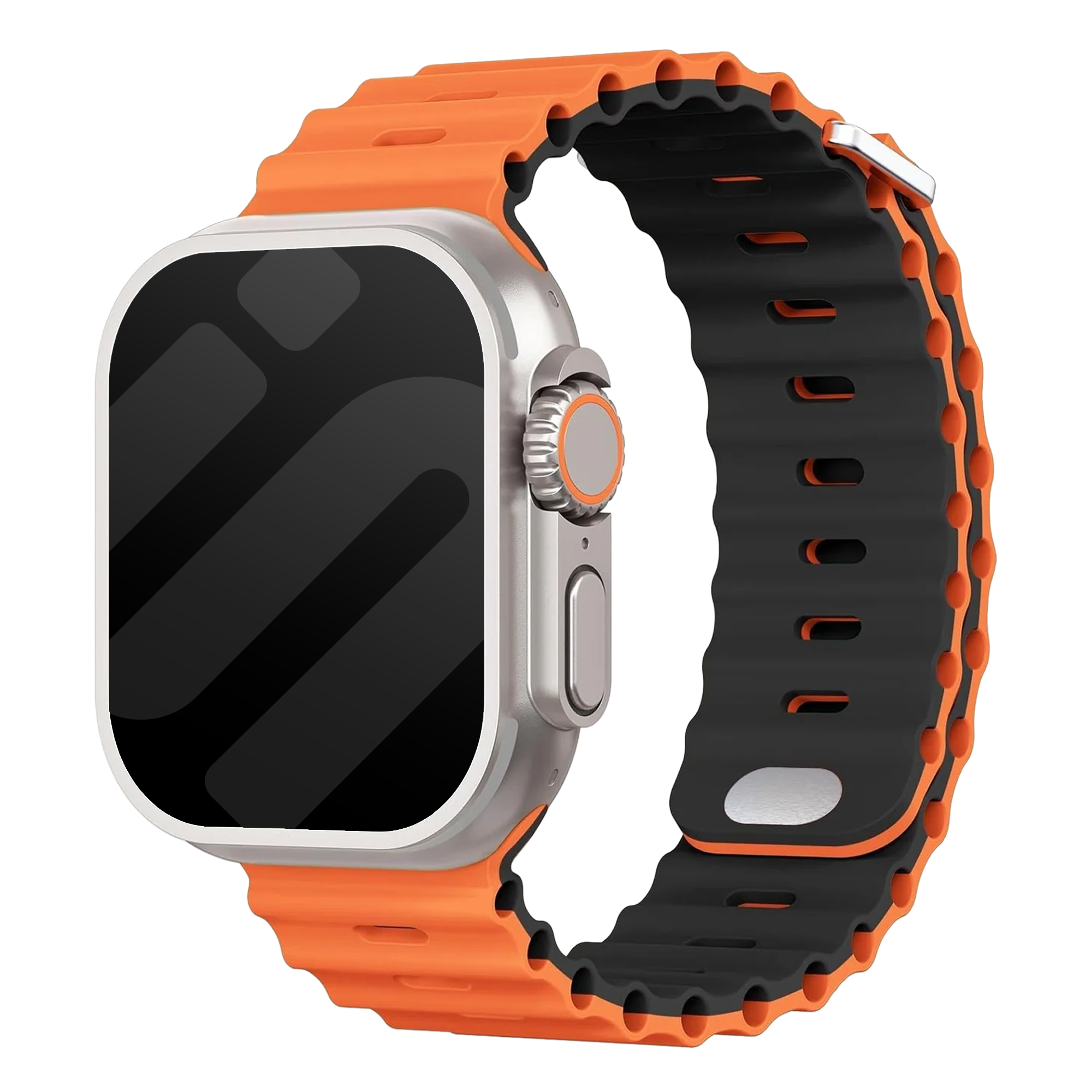 Apple Watch óceán szíj patentos záródással narancssárga és fekete