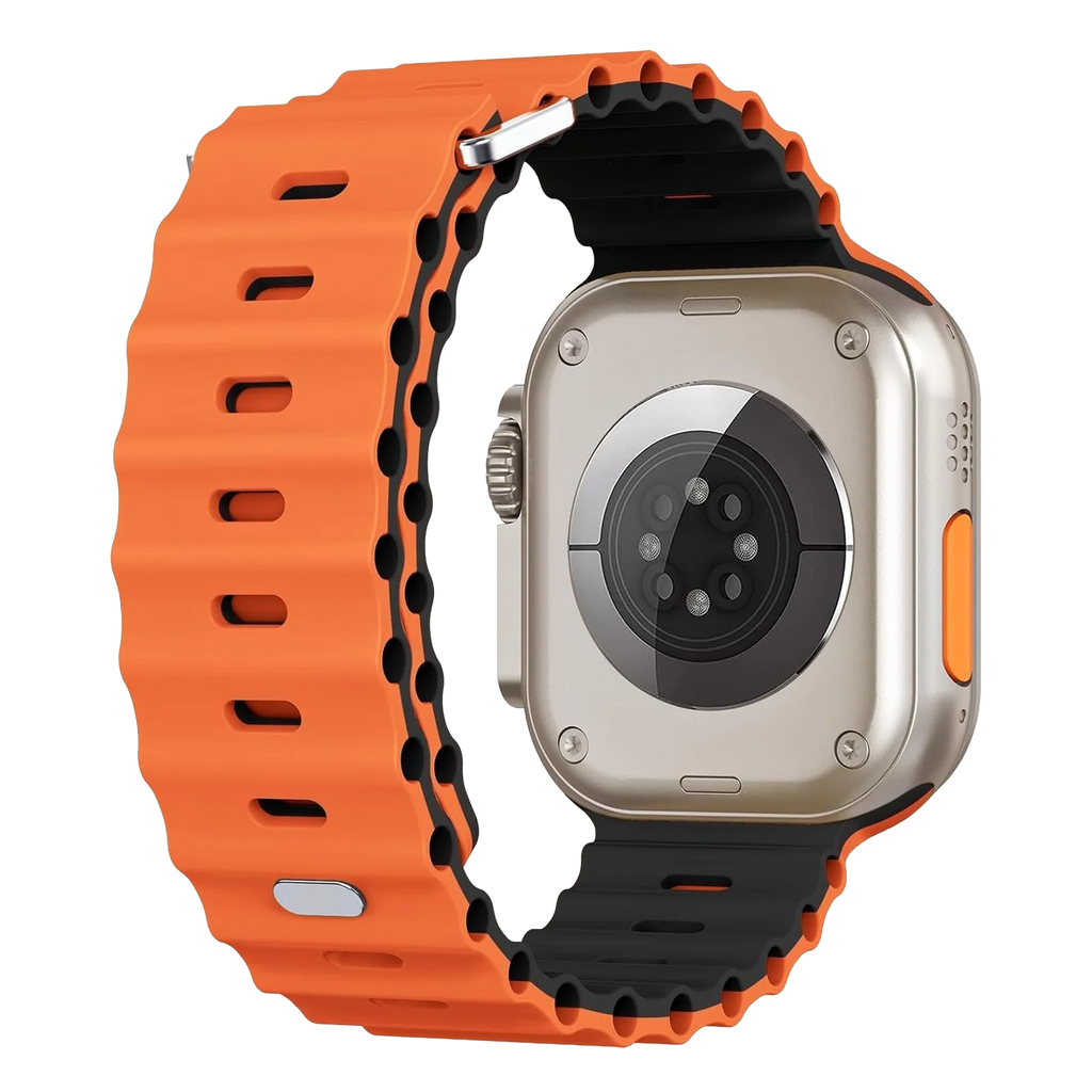 Apple Watch óceán szíj patentos záródással narancssárga és fekete