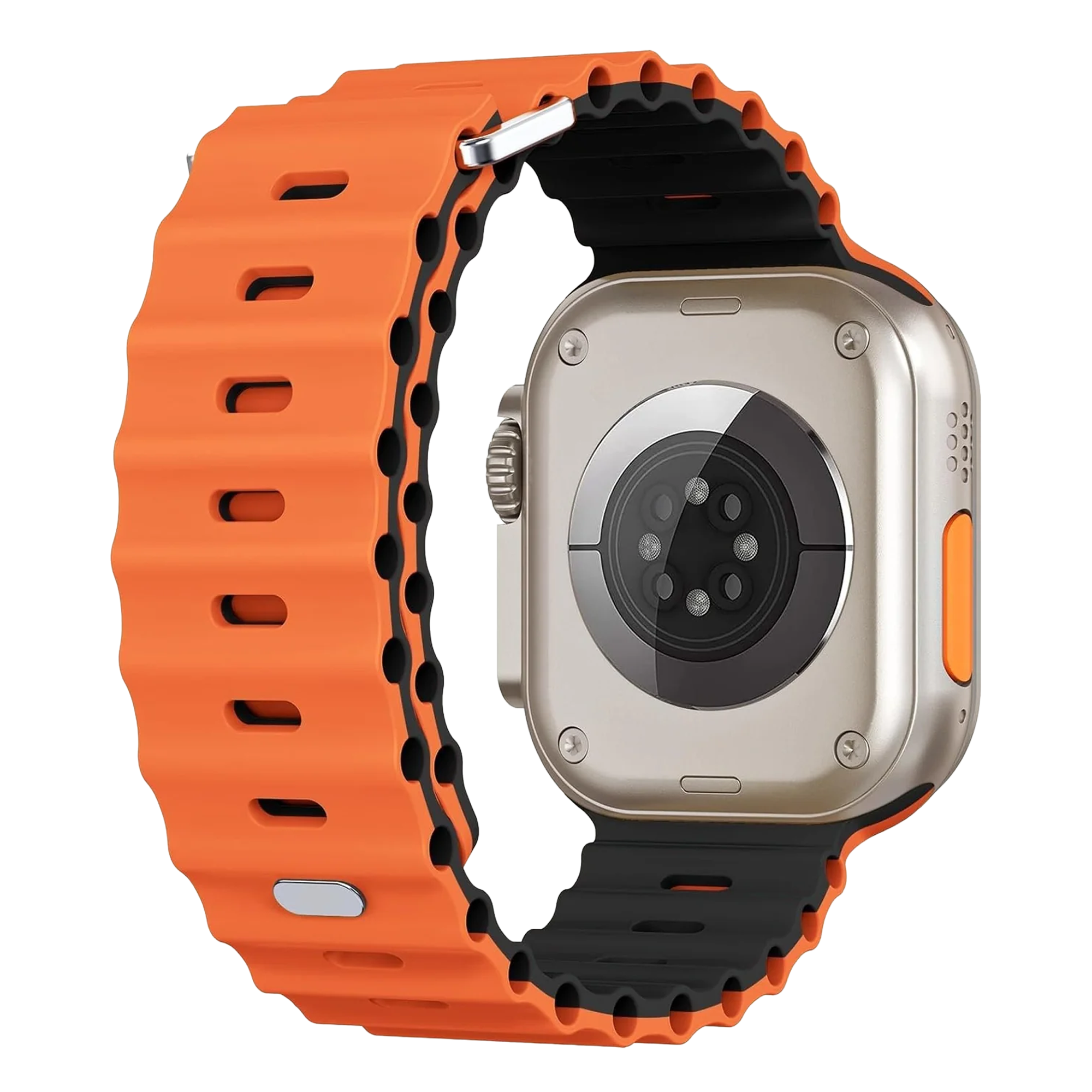 Apple Watch óceán szíj patentos záródással narancssárga és fekete
