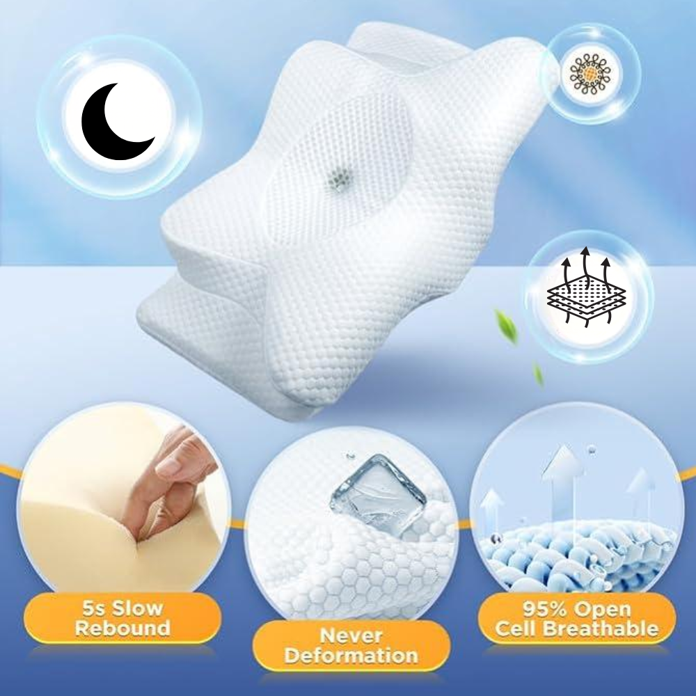 睡眠時無呼吸症候群といびき軽減のためのエルゴノミックメモリーフォーム枕