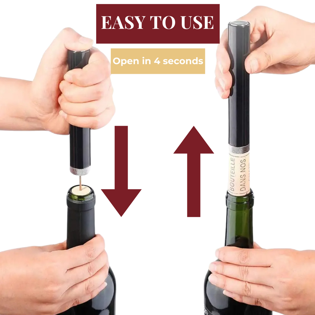 AeroWine légnyomásos dugóhúzó rozsdamentes acél ergonomikus fogantyúval