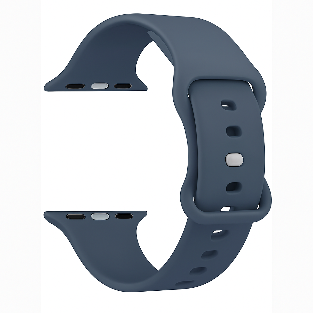 Klasszikus szilikon szíj Apple Watchhoz szürke-kék színben