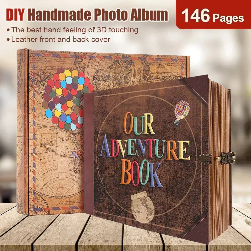 Aurora DIY Scrapbook album pároknak és családoknak, 146 retro oldal