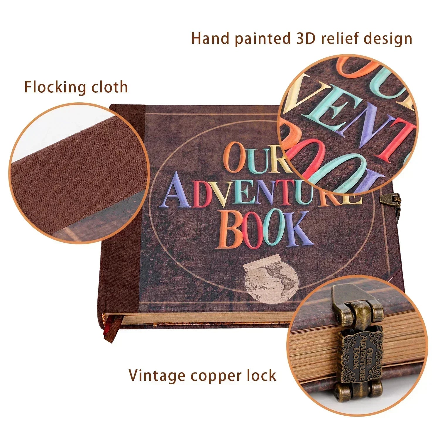 Aurora DIY Scrapbook album pároknak és családoknak, 146 retro oldal