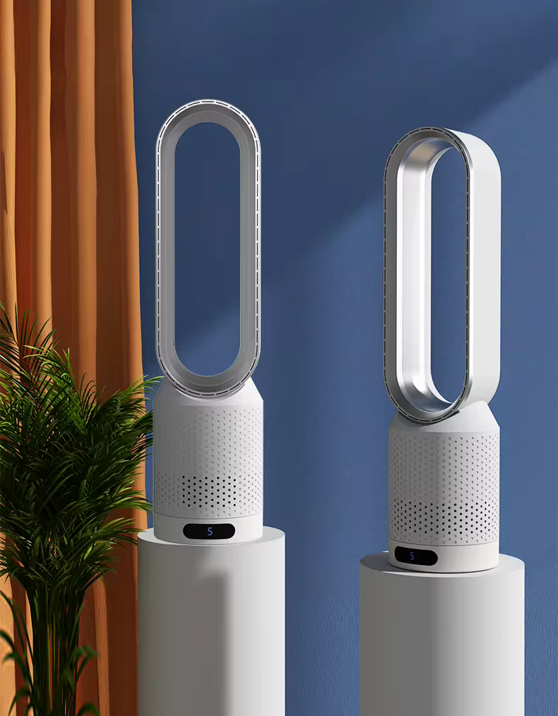 Smart Bladeless Air Purifier Fan With 3-In-1 Cooling System