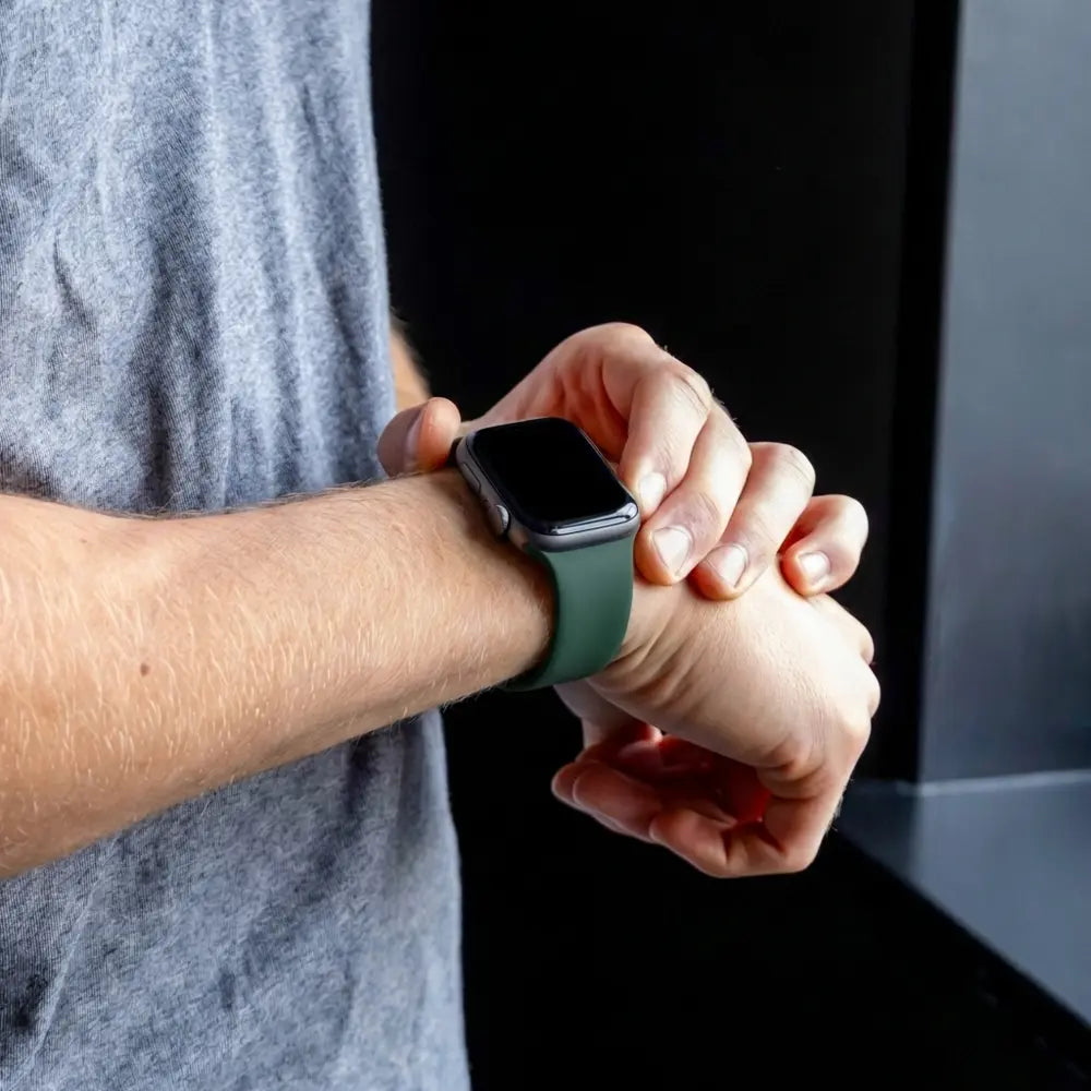 Apple Watch szilikon szíj klasszikus olívazöld mindennapi viselethez