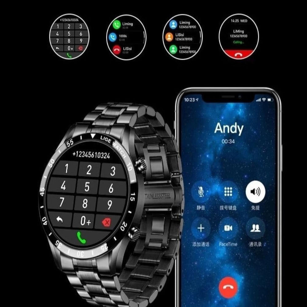 AMOLEDスクリーンと4G接続を備えたステンレススチール製スマートウォッチ