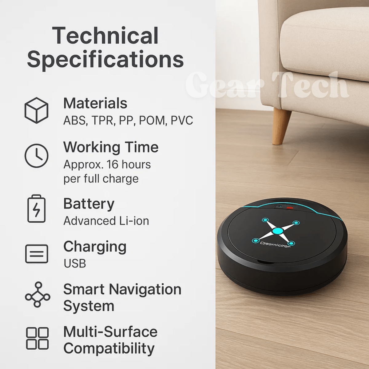 AeroSweep robotporszívó intelligens navigációval és felmosási funkcióval forgalmas otthonokhoz