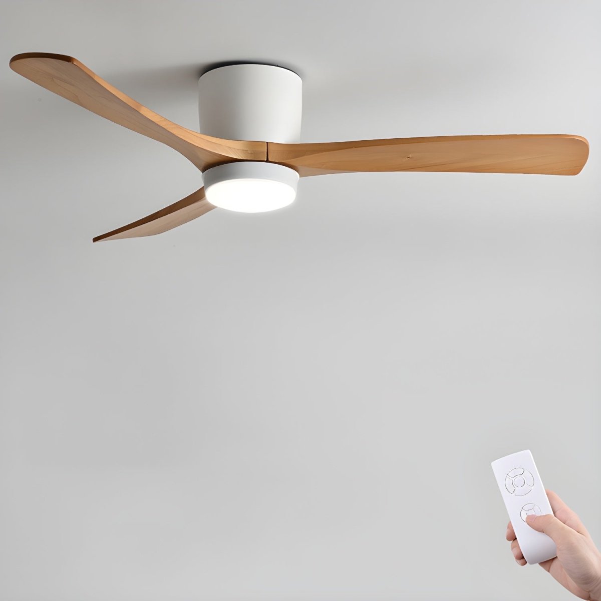 AuroraAir LED mennyezeti ventilátor fa hatással és csendes, hatékony légáramlással hálószobába