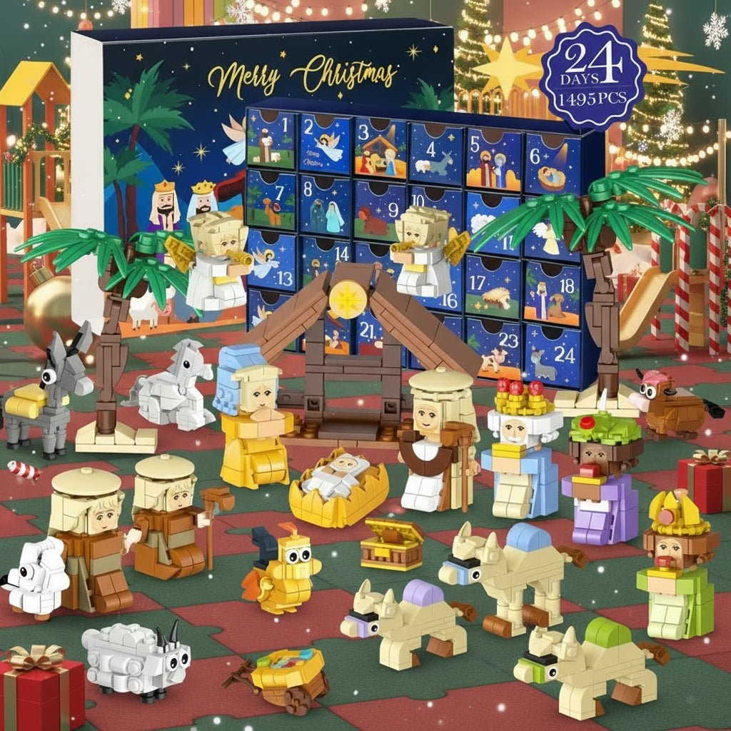 CosyCraft kreatív DIY adventi naptár betlehemes témával és 24 blokkal családoknak