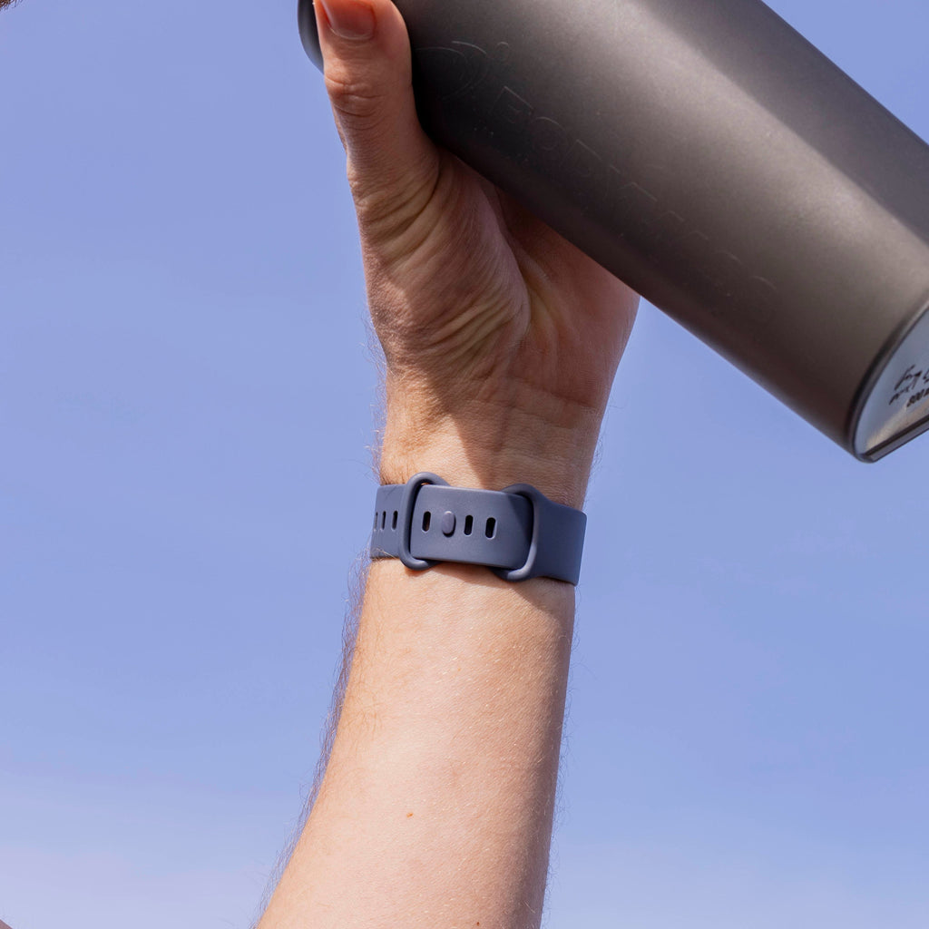 Klasszikus szilikon szíj Fitbit Versa 3-hoz, szürke-kék