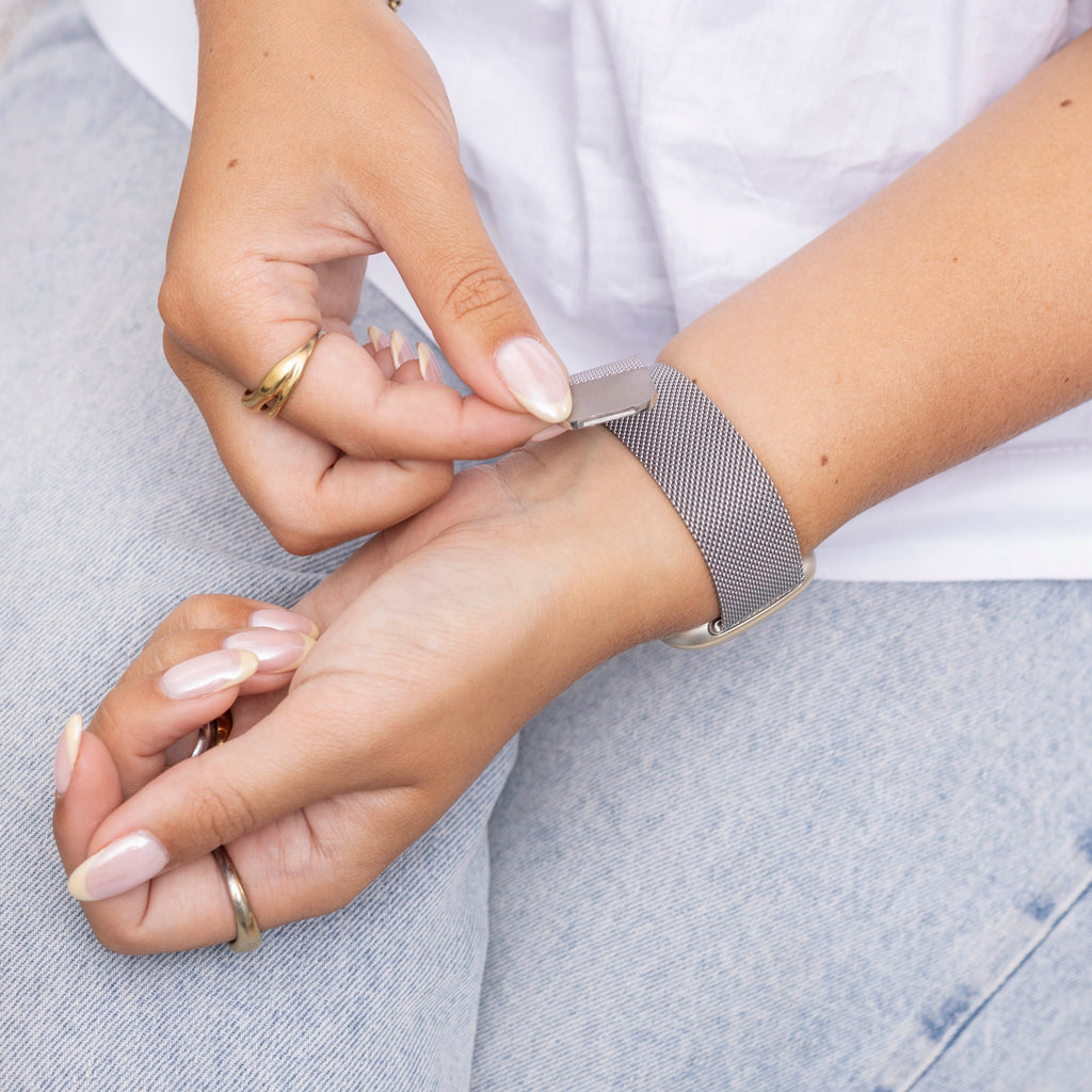 Fitbit Versa 3 milánói szíj ezüst karkötő kiegészítő