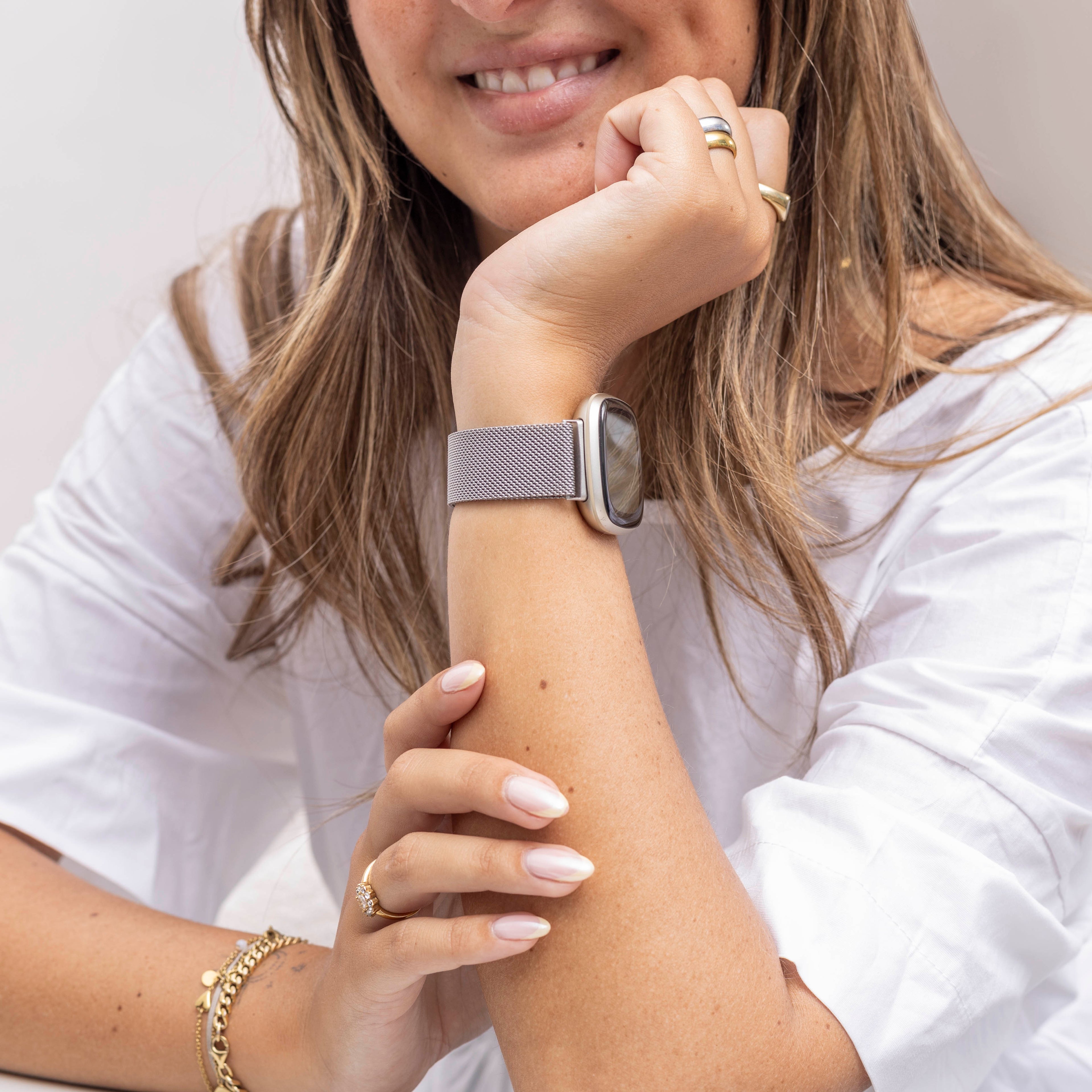 Fitbit Versa 3 milánói szíj ezüst karkötő kiegészítő