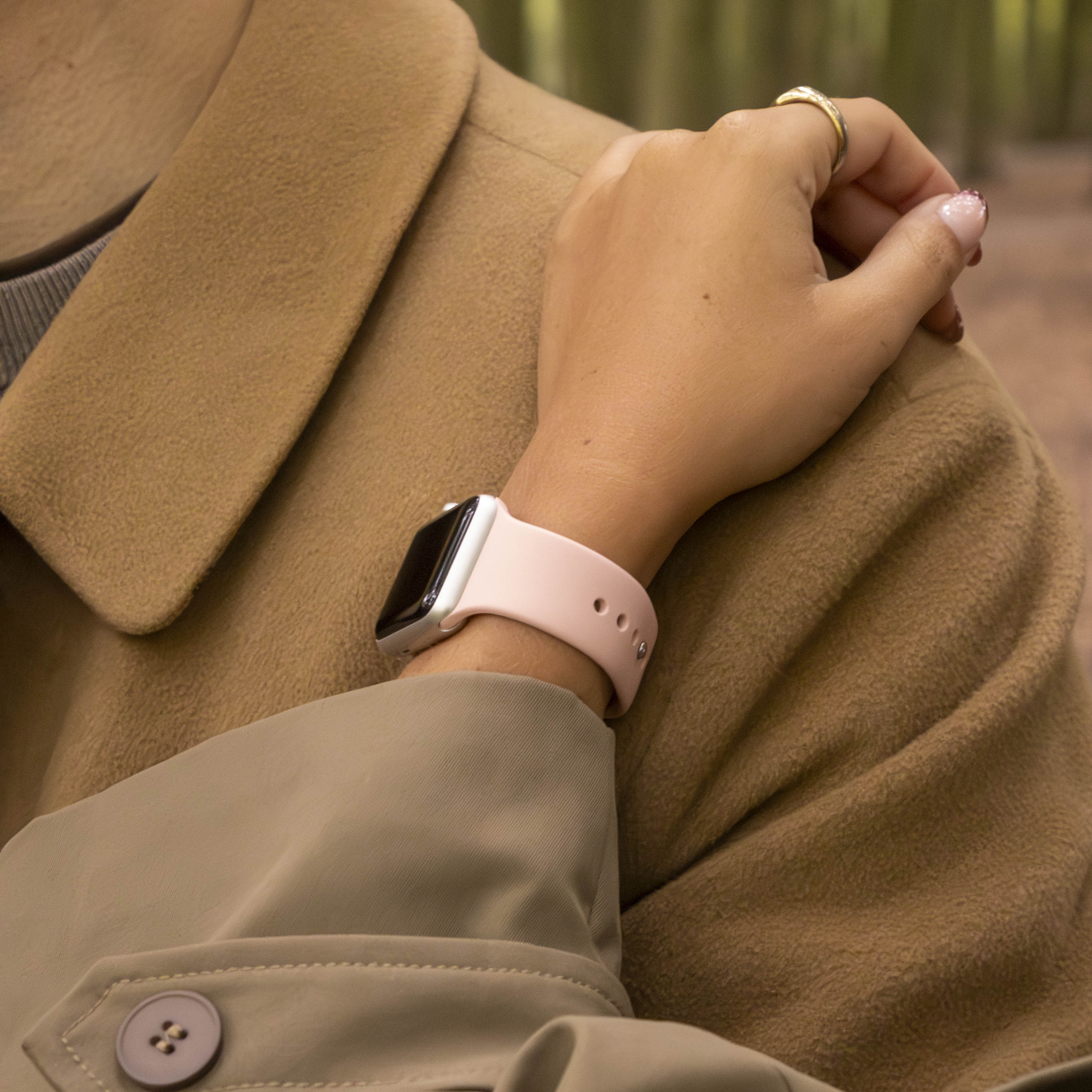 Apple Watch szilikon szíj babarózsaszínben Apple Watch-hoz