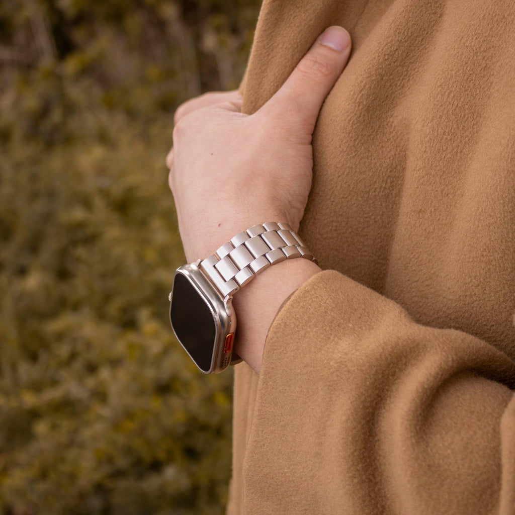 Apple Watch acél szíj csillagfényes kivitelben Apple Watch szíjhoz