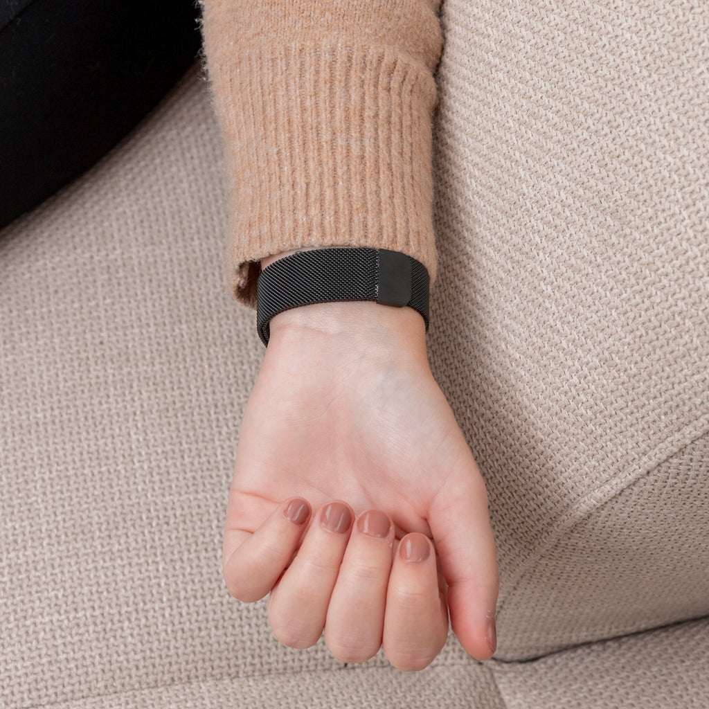 Fekete milánói szíj Fitbit Inspire 3 hordható kiegészítőhöz