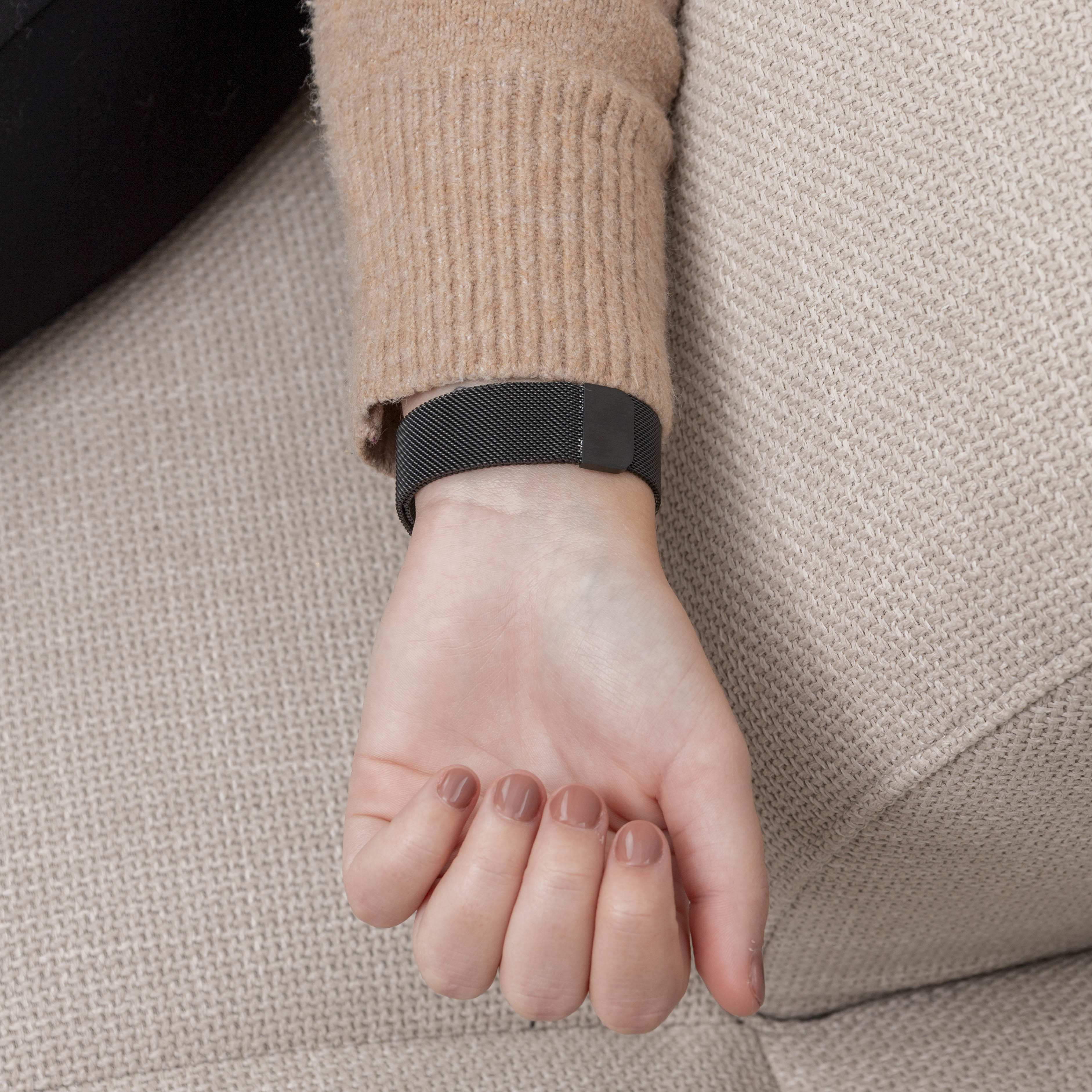 Fekete milánói szíj Fitbit Inspire 3 hordható kiegészítőhöz
