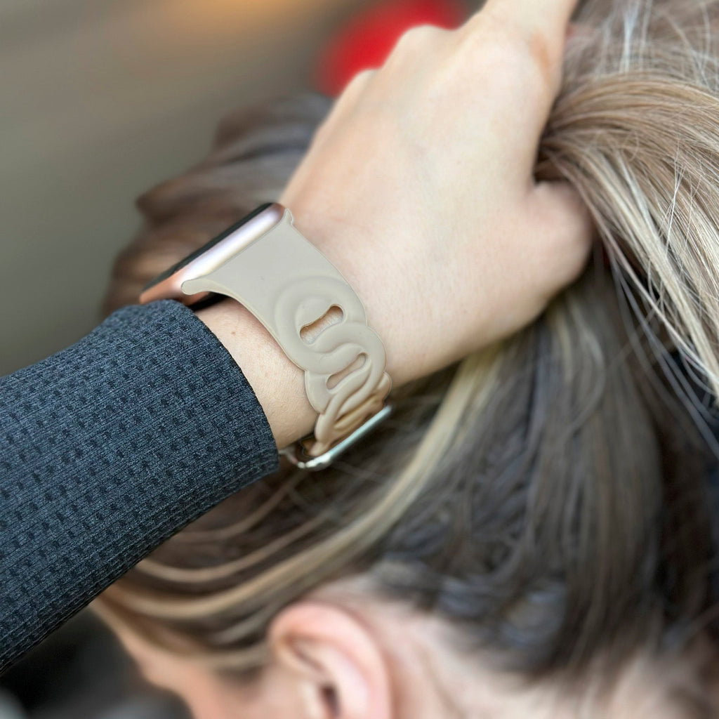Apple Watch bézs szilikon láncszíj Apple Watch szíjhoz