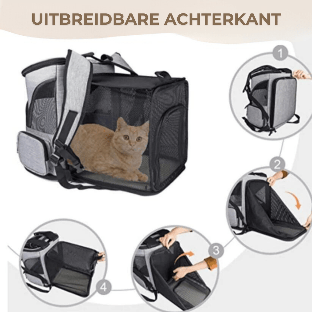 安全で快適な旅行のための窓付きWhiskerVoyage猫用バックパック