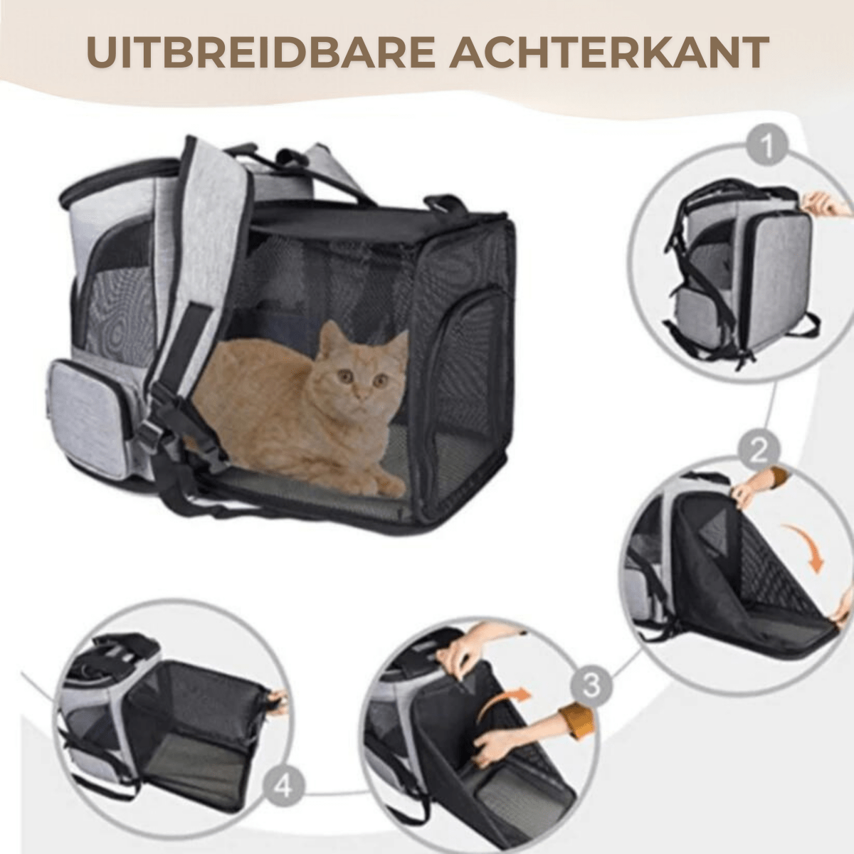 安全で快適な旅行のための窓付きWhiskerVoyage猫用バックパック