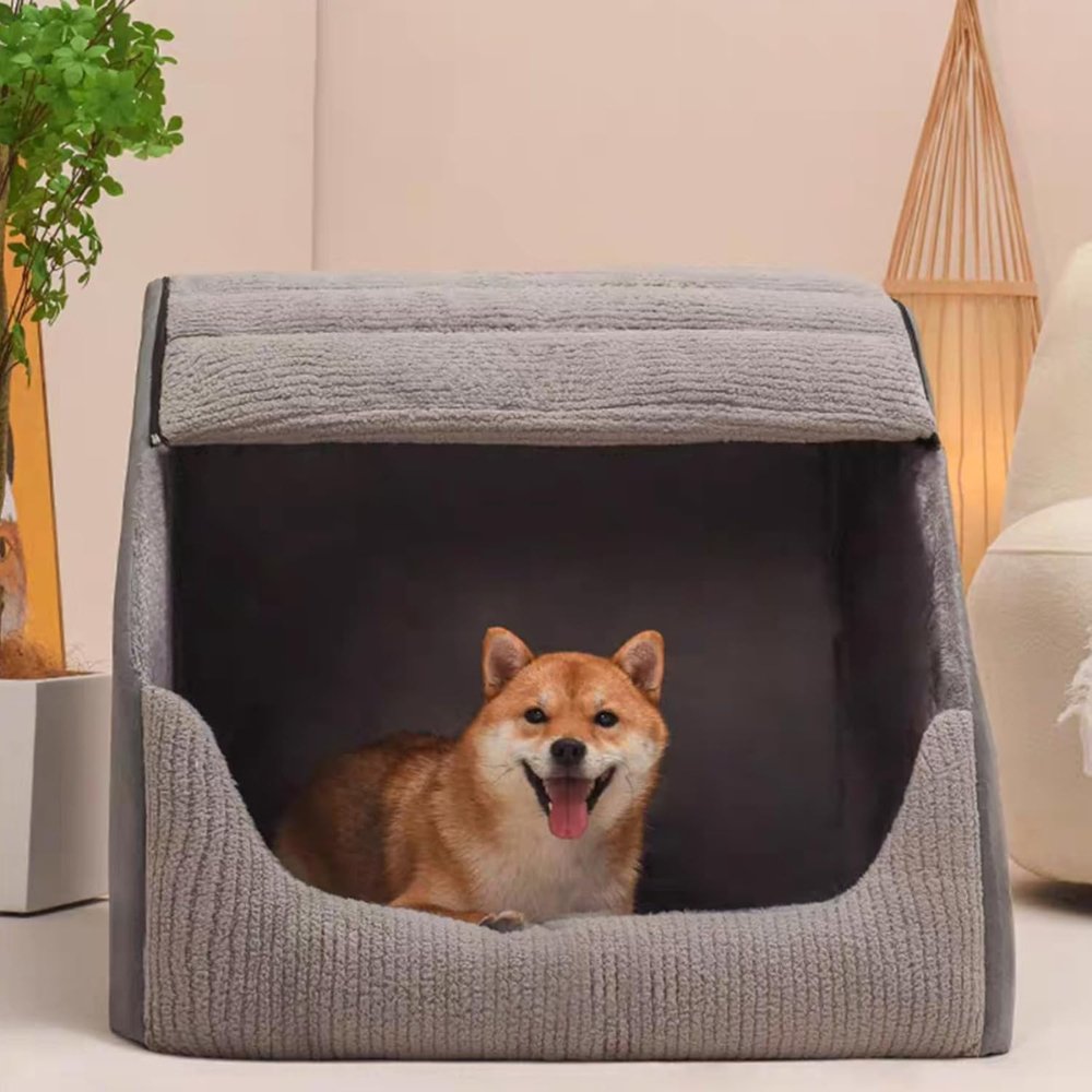 CozyNest 猫と小型犬用の囲まれた快適ペットベッド