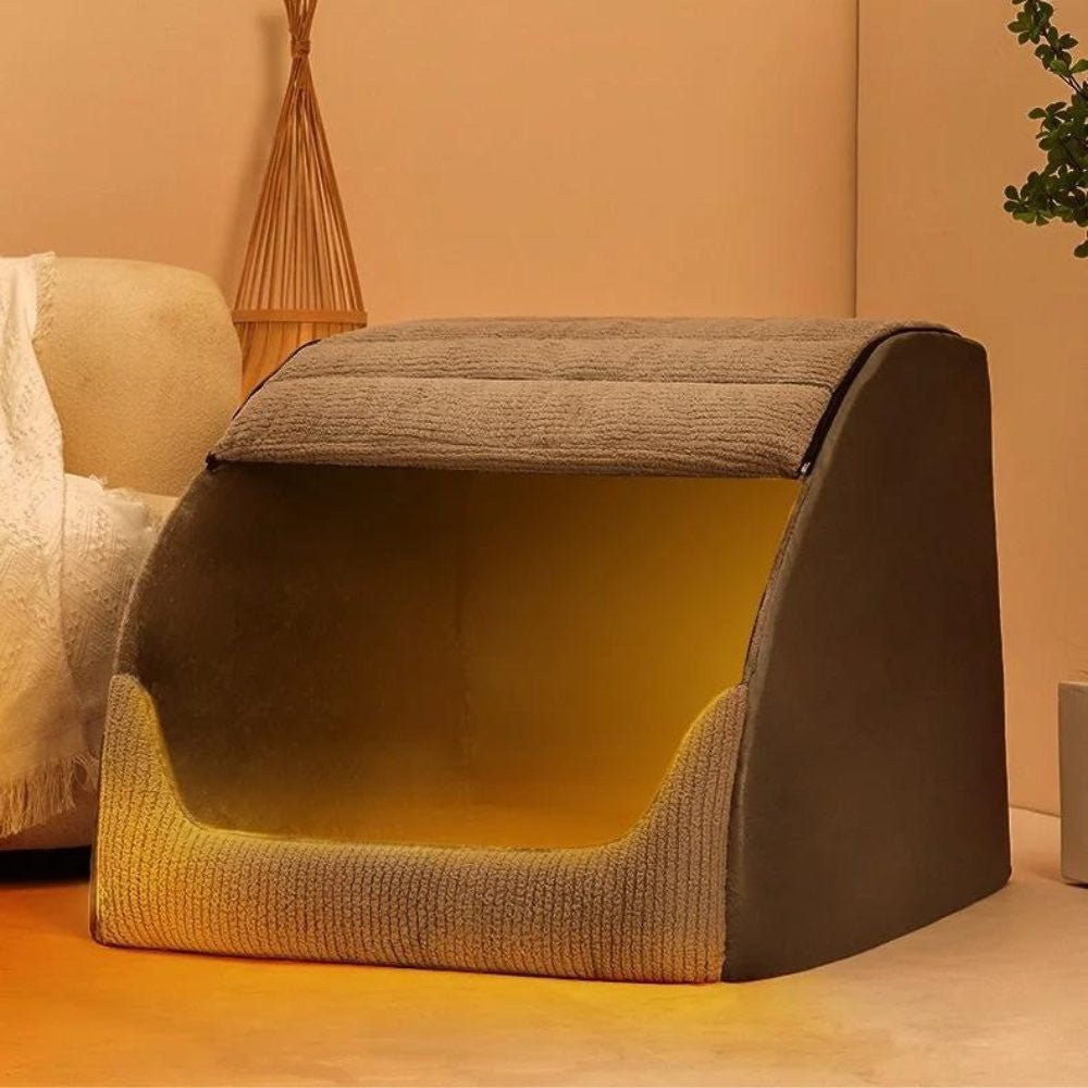 CozyNest 猫と小型犬用の囲まれた快適ペットベッド
