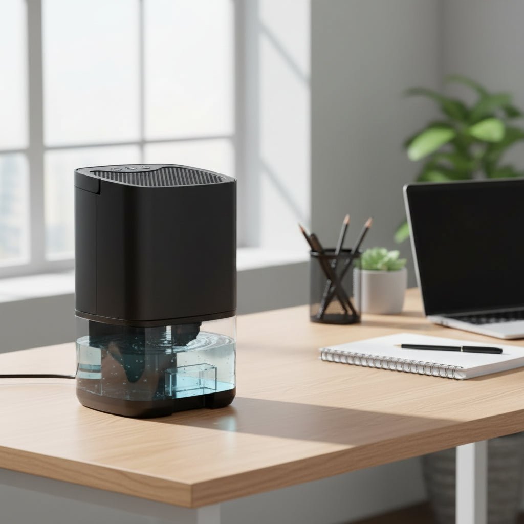 AeroBright Compact Portable Dehumidifier With Colorful Ambient Light For Small Rooms