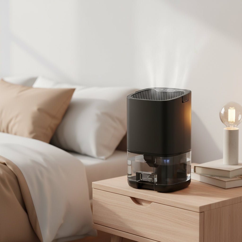 AeroBright Compact Portable Dehumidifier With Colorful Ambient Light For Small Rooms
