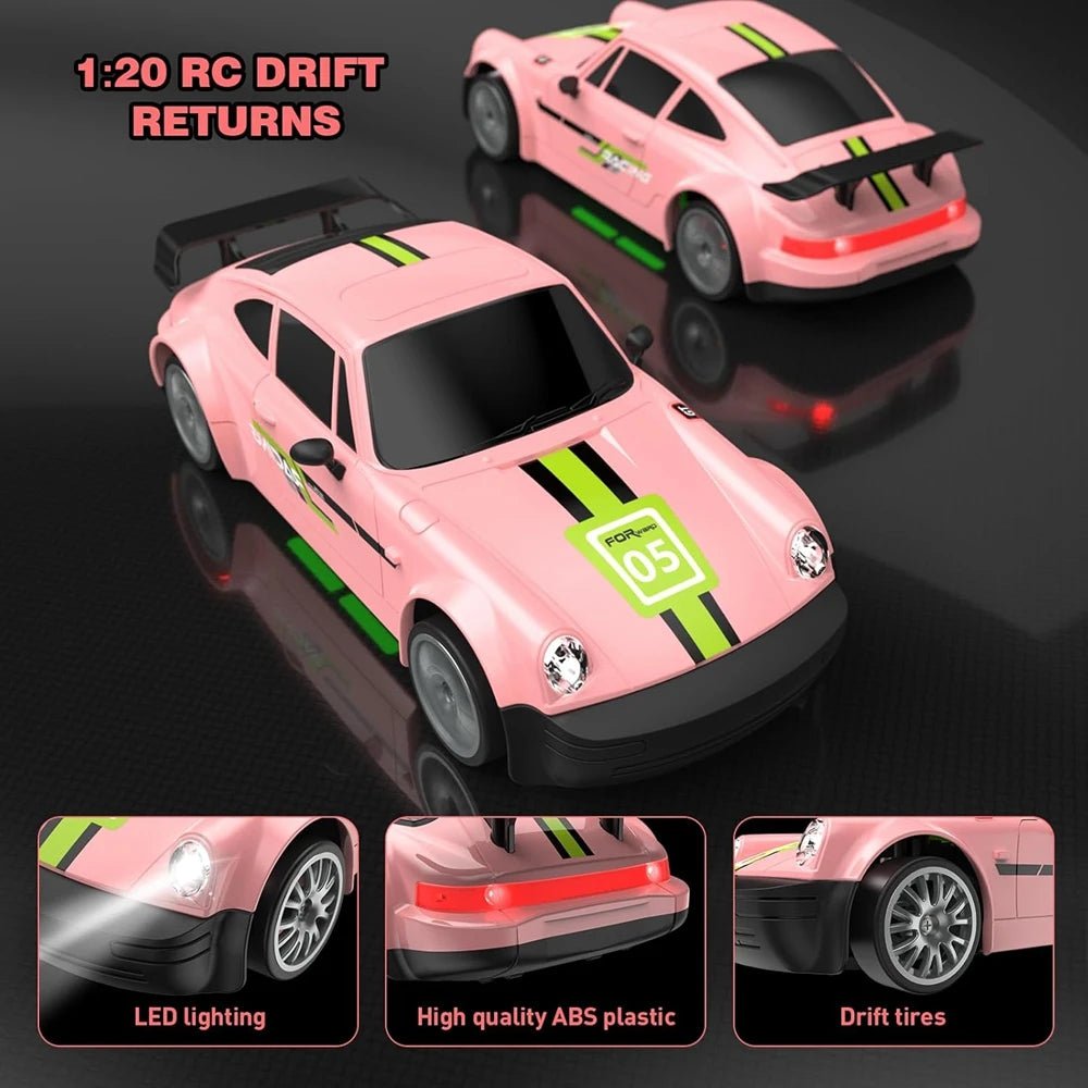 ApexPulse 1:20 méretarányú, nagy sebességű 4WD távirányítós drift autó LED világítással rajongóknak