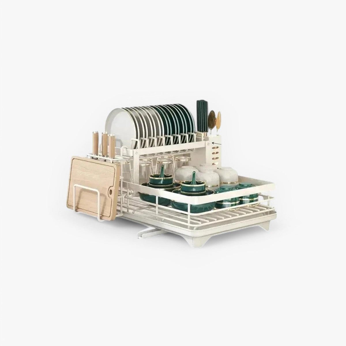 AeroFlow Stainless Steel Dish Drainer and Kitchen Organizer for Small Spaces
