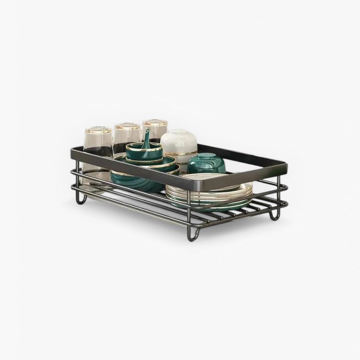 AeroFlow Stainless Steel Dish Drainer and Kitchen Organizer for Small Spaces