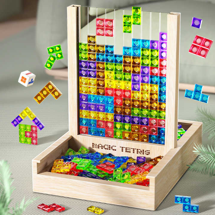 カラフルな木製ブロックパズルボードゲーム 教育的な楽しみのために