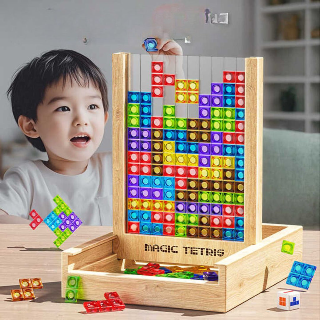 Colorful Wooden Block Puzzle Board Game For Educational Fun