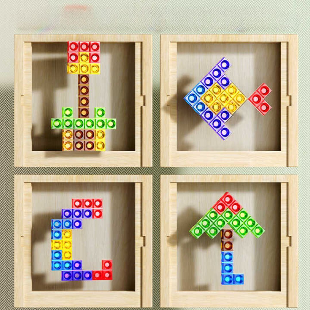 カラフルな木製ブロックパズルボードゲーム 教育的な楽しみのために