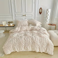 BloomWeave Duvet Set With Floral Ruffle Microfiber Comfort Corner Ties For Bedrooms