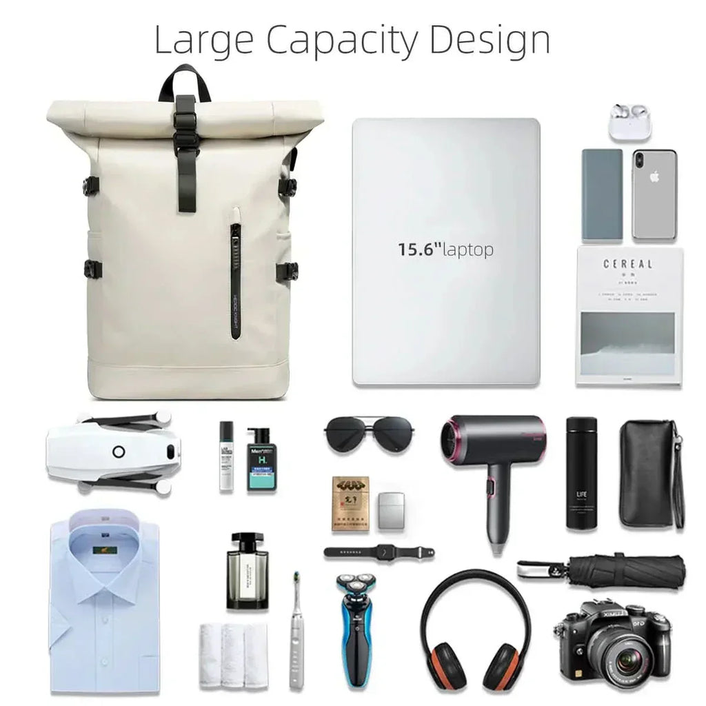 AeroTrail bővíthető rolltop hátizsák laptoprekesszel ingázóknak