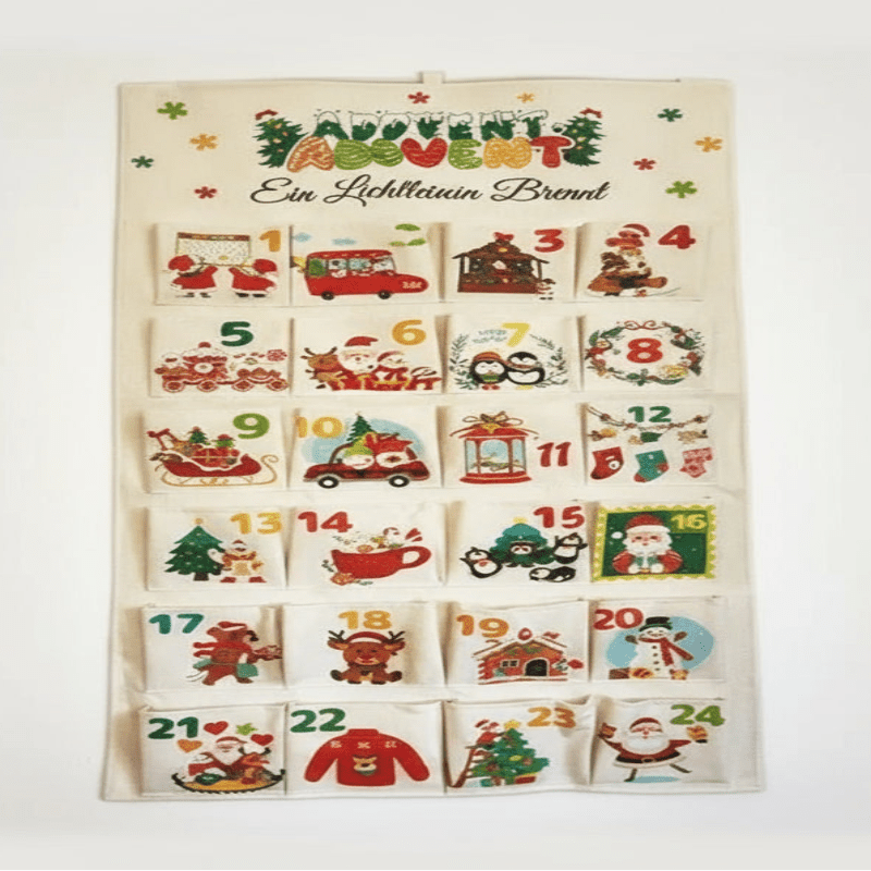 CraftNest Ünnepi DIY Textil Adventi Naptár 24 Zsebbel Családoknak