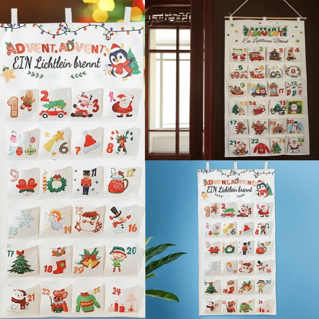 CraftNest Ünnepi DIY Textil Adventi Naptár 24 Zsebbel Családoknak