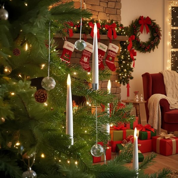 リモコンタイマー付きLED無炎キャンドルセット クリスマスツリー飾り用 LumaGlow