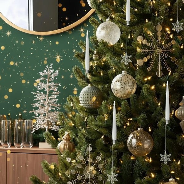 リモコンタイマー付きLED無炎キャンドルセット クリスマスツリー飾り用 LumaGlow